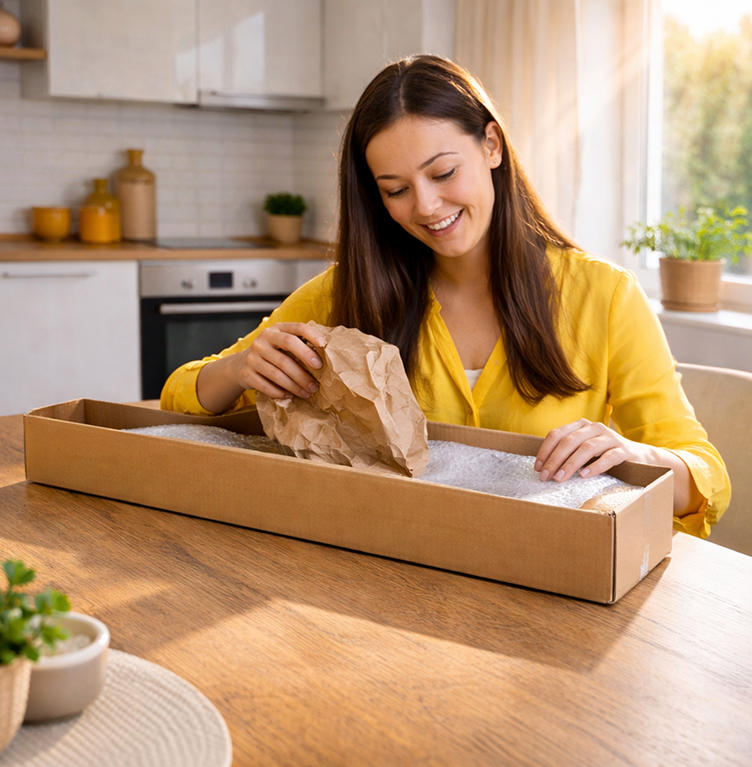 Sicherer Versand und Rückversand für Plissee Anpassungen