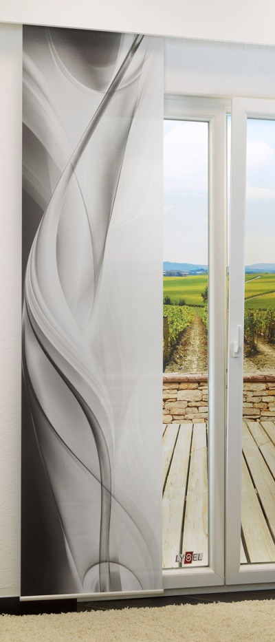 Flächengardine 245cm x 60cm, mit Motiv Schwungvoller Farbverlauf