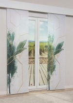 Vorschau Lysel - Schiebegardine Tampolo #1W in steingrau petrol