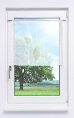 Vorschau Plauener Spitze® - exklusiver Scheibenhänger Arrazola #1W in Reinweiß rotbraun