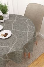 Vorschau Andrina #3J von Lysel - Tischdecke rund in beigebraun steingrau