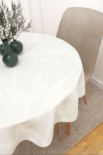 Vorschau Mirinda #3J von Lysel - Tischdecke rund in Graubeige Cremeweiß