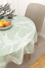 Vorschau Mirinda #3J von Lysel - Tischdecke rund in Graubeige Lindgrün