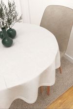Vorschau Grimsey #3J von Lysel - Tischdecke rund in beigegrau reinweiß