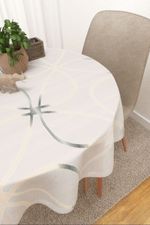 Tischdecke rund in Beige