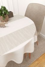 Tischdecke rund in Beige
