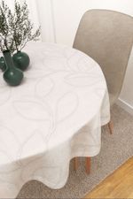 Vorschau Bonny #3J von Lysel - Tischdecke rund in Beige Weiß