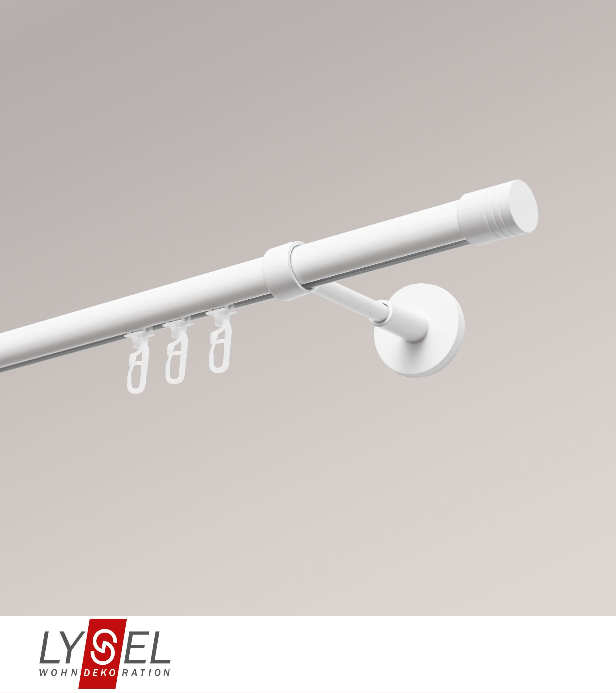 ArtikelbildLysel - SET Opal Innenlauf 160cm Träger geschlossen mit Endstücke Zylinder in Weiß #1W