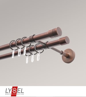 Lysel - SET Opal 160cm Doppeltrger geschlossen 2-Lauf mit Endstcke Zylinder in Bronze