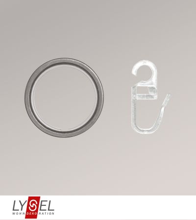 Lysel - 10er SET Gardinenringe mit Gleiteinlage für Stangen Ø 16mm