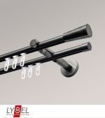 Vorschau Lysel - SET Opal Innenlauf 160cm 2 Lauf Doppel-Kombiträger offen mit Endstücke Cone in Edelstahl-Optik #1W titan