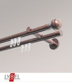 Vorschau Lysel - SET Opal Innenlauf 160cm 2 Lauf Doppel-Kombiträger offen mit Endstücke Kugel in Weiß #1W bronze