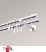 Vorschau Lysel - SET Opal 160cm Doppel-Kombiträger offen 2-Lauf mit Endstücke Zylinder in Weiß #1W edelstahl-optik