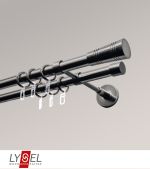 Vorschau Lysel - SET Opal 160cm Doppelträger geschlossen 2-Lauf mit Endstücke Cone in Edelstahl-Optik #1W titan