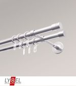 Vorschau Lysel - SET Opal 160cm Doppelträger geschlossen 2-Lauf mit Endstücke Zylinder in Bronze #1W edelstahl-optik