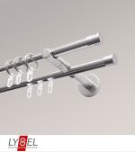 Vorschau Lysel - SET Opal Mix 160cm 2 Lauf Doppel-Kombiträger offen mit Endstücke Zylinder in Weiß #1W edelstahl-optik