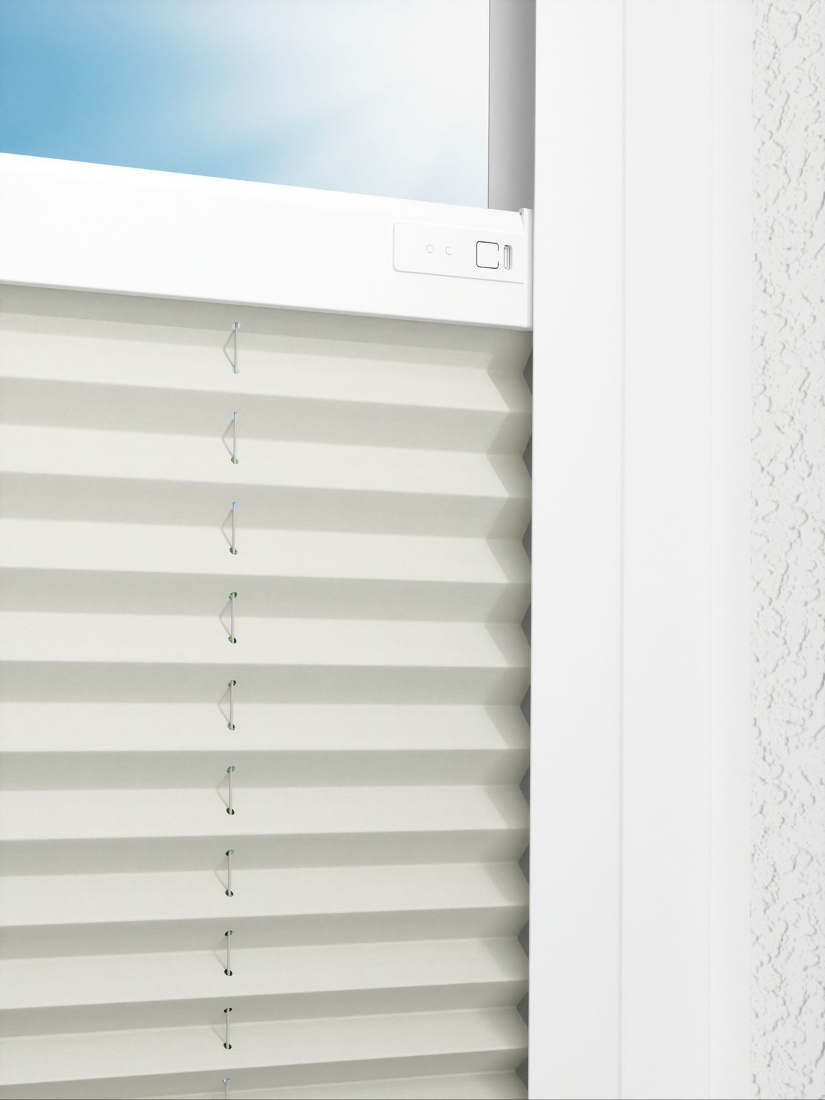 Detailansicht LYSEL HOME Plissee 212A Elva Krepp Pearl