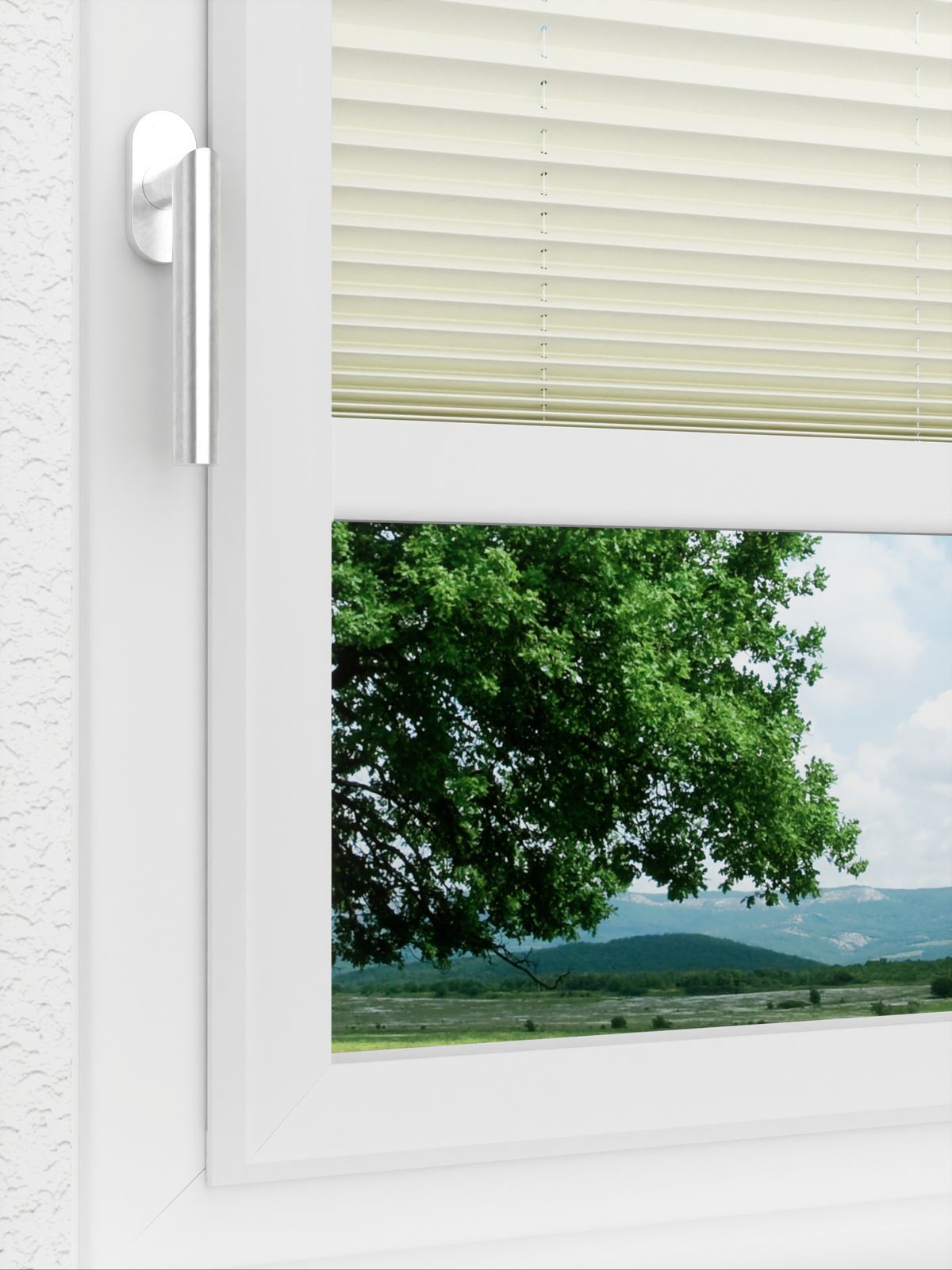 Detailansicht LYSEL HOME Plissee 140A Elva Krepp Pearl