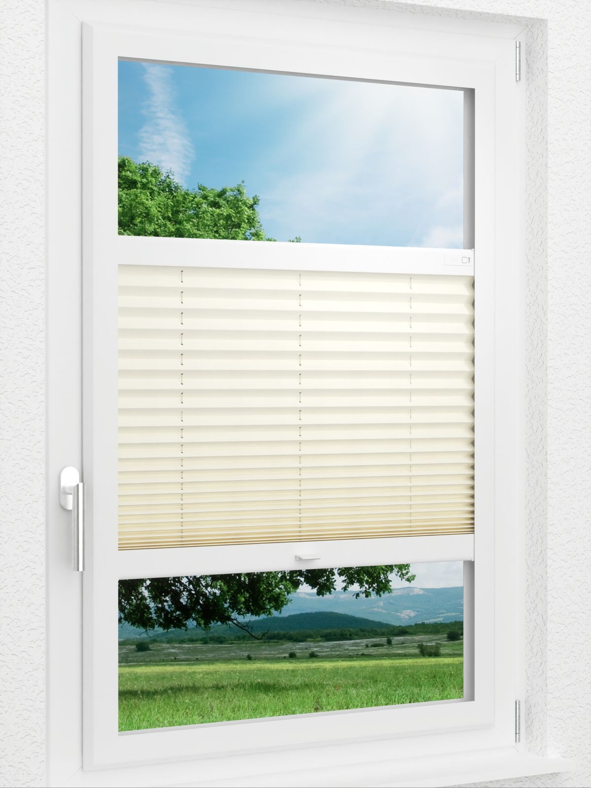 Detailansicht LYSEL HOME Plissee 101A Elva Krepp Pearl