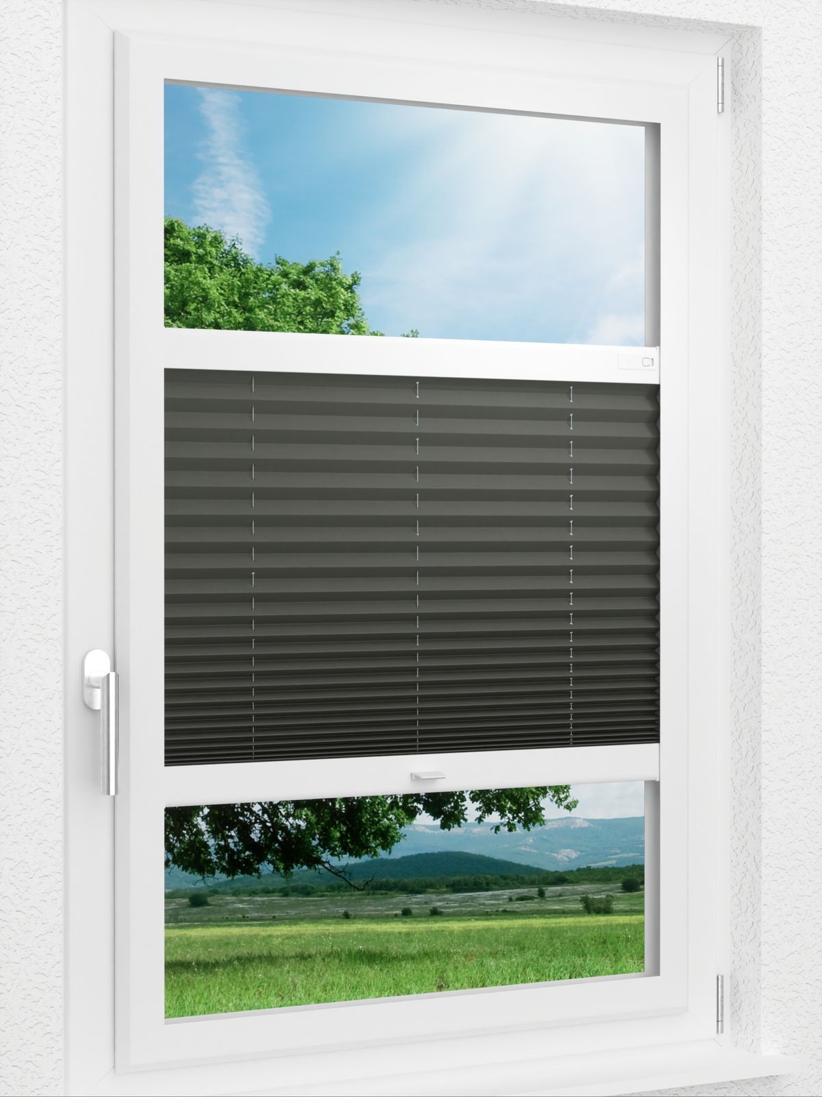 Detailansicht LYSEL HOME Plissee 211A Elva Krepp Pearl