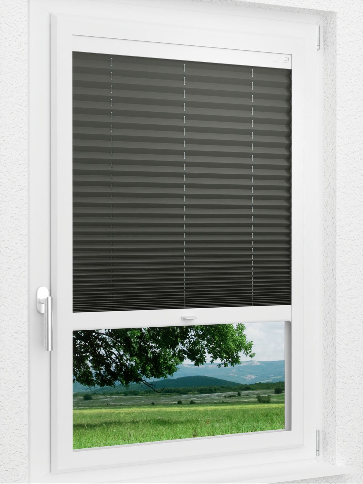 Detailansicht LYSEL HOME Plissee 211A Elva Krepp Pearl